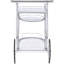 Chariot de service 3 avec - look réfléchissant moderne, rangement fonctionnel et rangement, verre trempé transparent, 32,5 pouces de large pour un design contemporain, grand espace, 31,46 po de hauteur