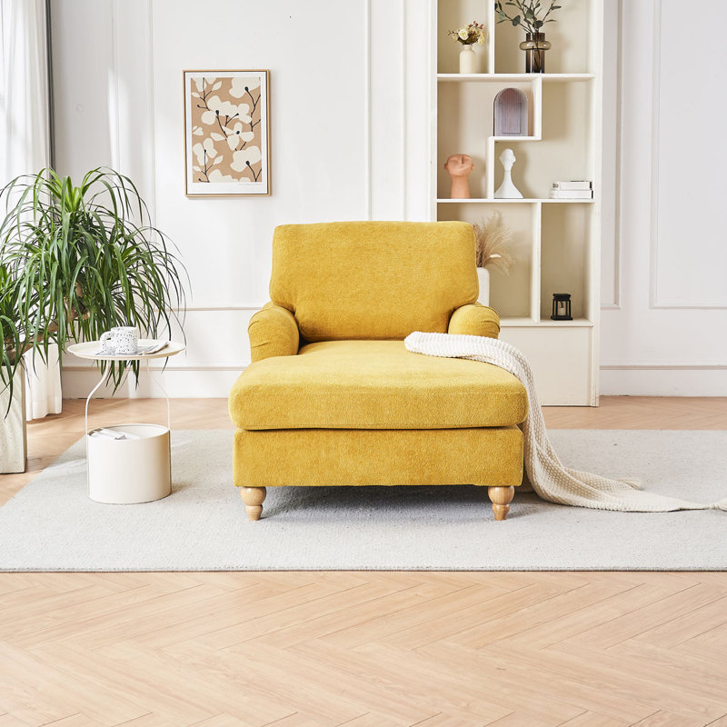 Chaise longue surdimensionnée, Polyester jaune