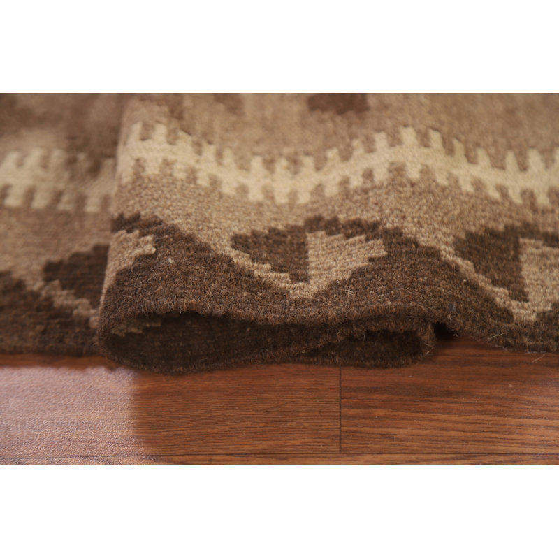 Tapis brun en laine réversible Kilim 3 x 5