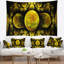 Tapisserie abstraite à motif fractal exotique jaune-28497297