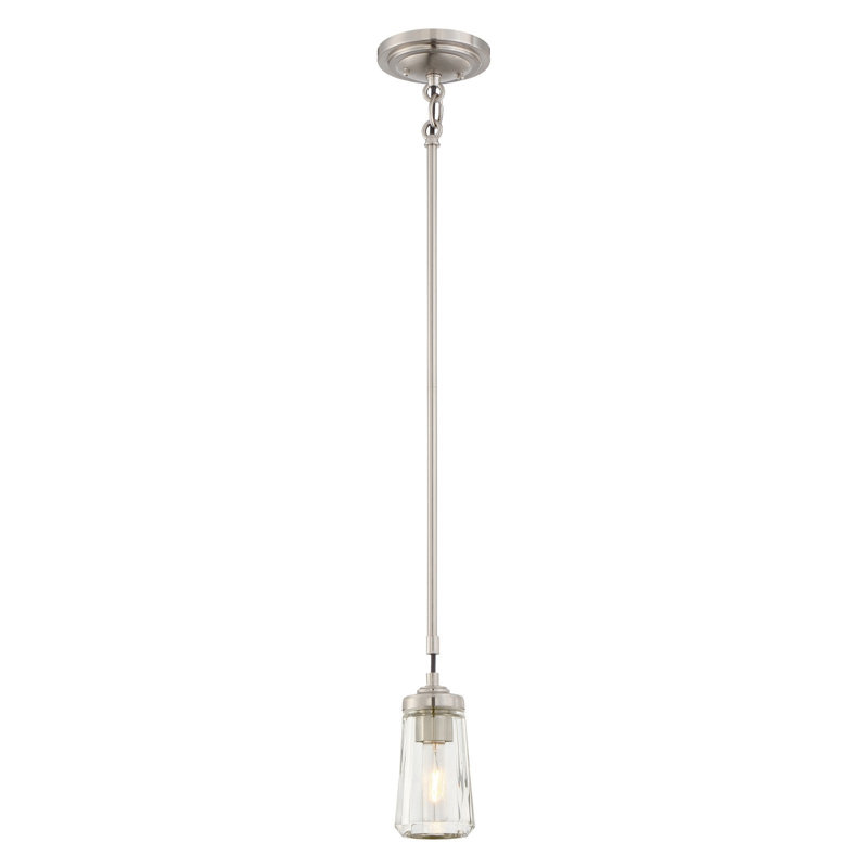 Mini-luminaire suspendu en nickel brossé 1 lumière Longshore Tides Lavery Poleis-3301-84