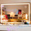Miroir de salle de bain 41,3 "x 29,5" à DEL lumineux avec haut-parleur Bluetooth, 3 modes de couleurs à intensité variable, commande à écran tactile, fixation murale ou de table, finition blanche-1436039034-1436039028