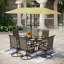Ensemble de salle à manger rectangulaire pour 6 personnes 60 "avec parasol Alyah-60756109