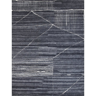 Hand Knotted Striped Indoor Rug