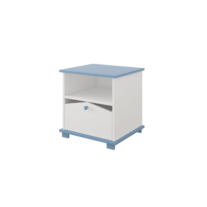 Ansley 1 Drawer Nightstand, Blue