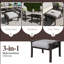 De 2 repose-pieds métalliques de 26 po toutes saisons, structure en acier kaki, coussins en mousse grise, compact pour les petits espaces de largeur 2, détente intérieure et extérieure multifonctionnelle