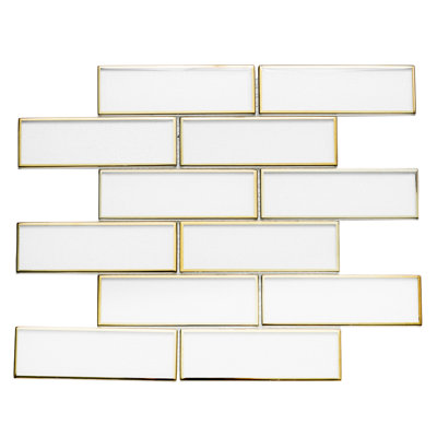 Carreau de mosaïque murale brique de verre 2 po x 6 po Athena