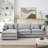 L-Shape Chenille Sectional Couches with Movable Ottoman-965963757