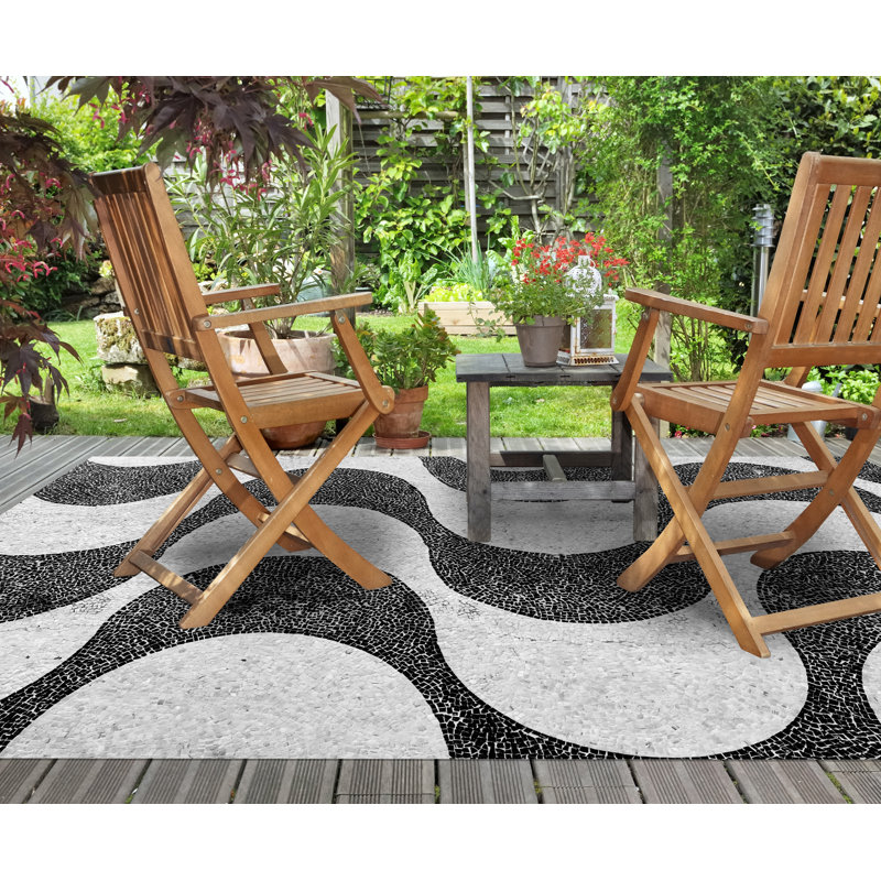 Decourcey Geometric Vinyl Machine Printed Area Rug, Rectangle 200 x 300cm
