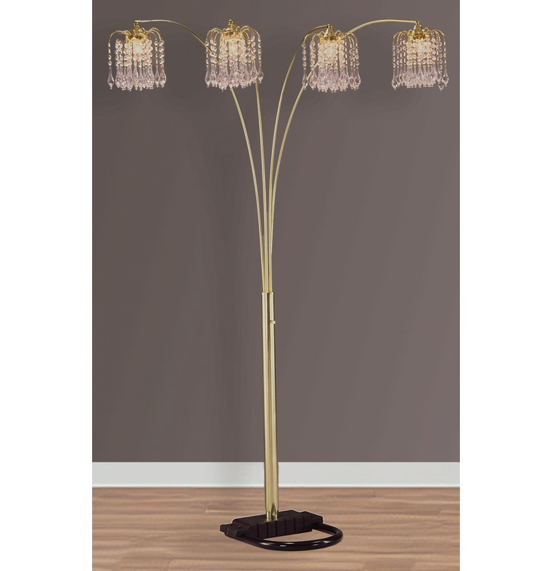 Lampe de salle à manger à arc en forme de demi-lune de 1 pi moderne et luxueuse, Doré