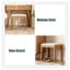 Tabouret de coiffeuse en bois massif - tabouret de chambre en chêne rouge avec siège rembourré blanc cassé, coiffeuse en bois naturel pour table de maquillage-173566339
