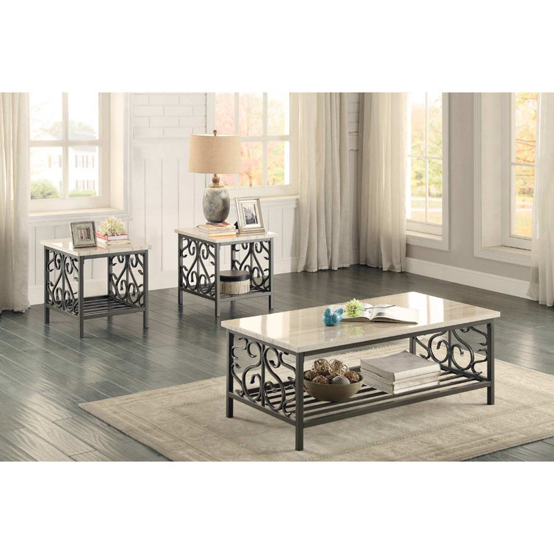 Ensemble de 3 tables basses Marable