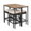 Table de bar 5 pièces et 4 tabourets avec coussins pour l'extérieur