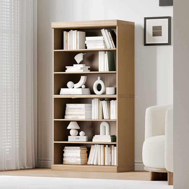 Bibliothèque 62 po H x 31 po, Naturel, (6 tablettes) H 157,5 po x l 78,7 po x P 40,6 po