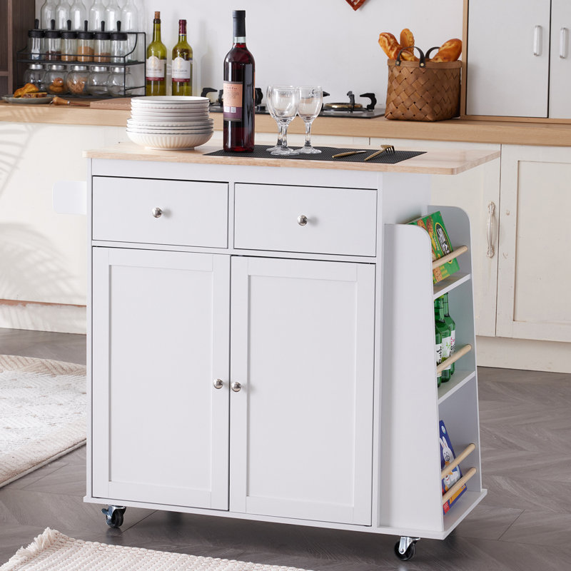 Brutsche Solid Wood Top Kitchen Cart