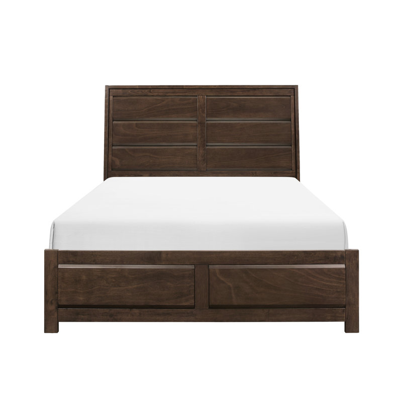 - Grand lit double pour la chambre à coucher, lit contemporain d'aspect bois, élément de chambre à coucher moderne