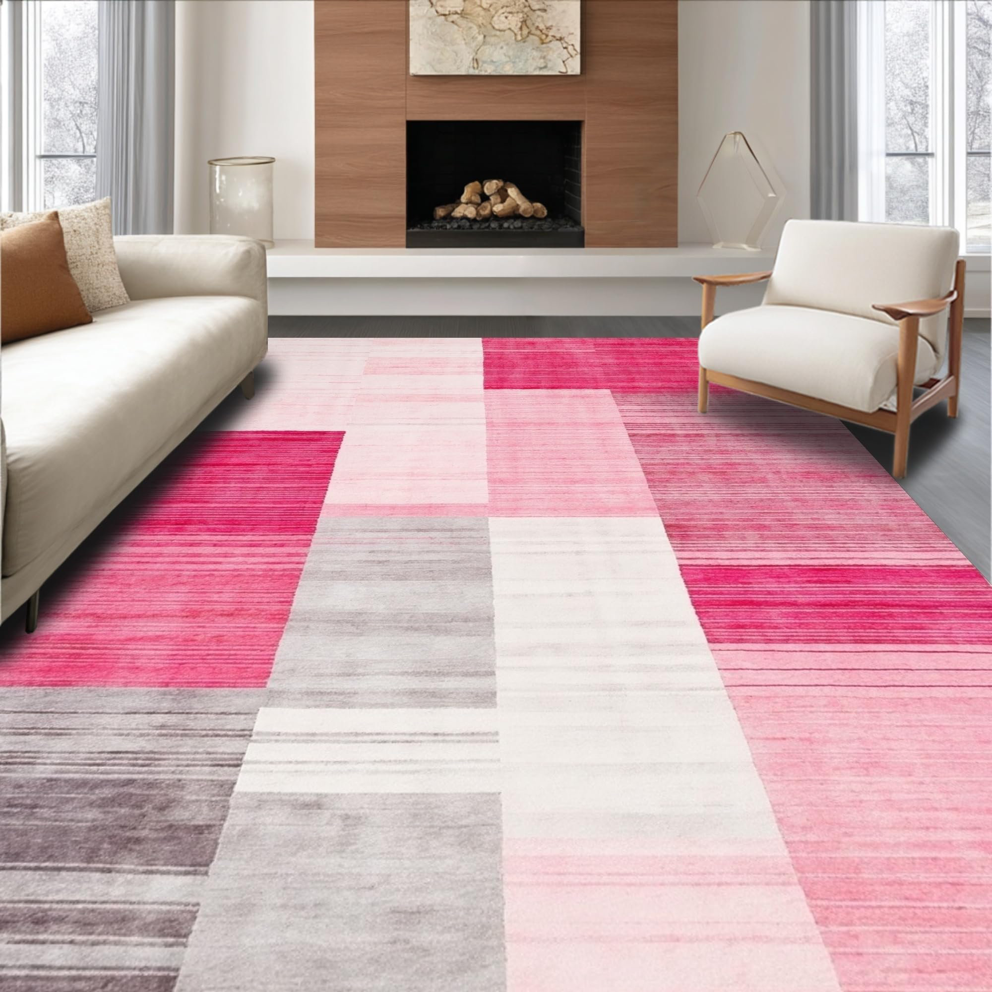 ODIKA Ultra Soft Area Rug, Non Slip, Stain Resistant, Washable Area ...