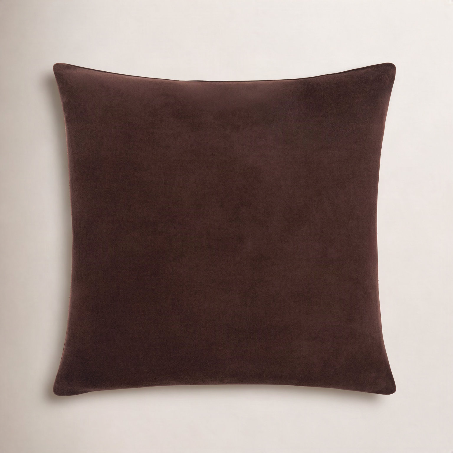 Denny Cotton Pillow Cover, Chocolate, Square 18", Pillow Cover Only - No Insert