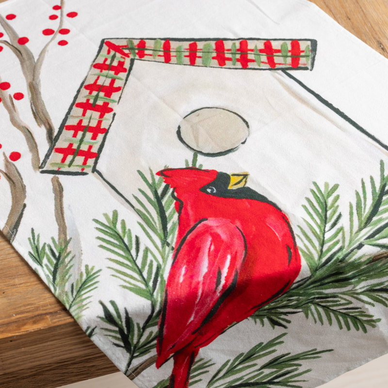 Serviette à thé en coton multicolore avec motif cardinal pour les textiles de cuisine Parfait pour Noël Décoration intérieure de table Cadeaux et cadeaux d'hôtesses Idéal pour les fêtes