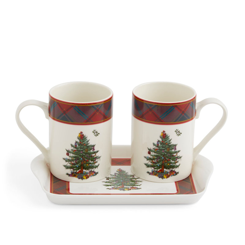 Pimpernel Christmas Tree 3Pc Mug & Tray St Tartan