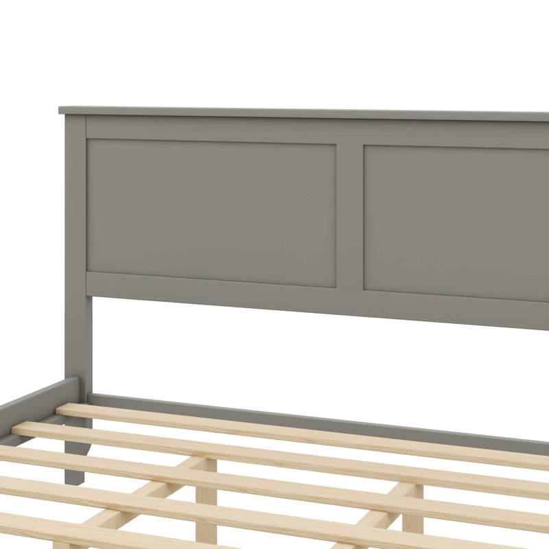 Lit plateforme contemporain en bois, Gris