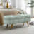 Ottoman Oval Storage Bench,Rubber Wood Legs, Gray (43.5"X16"X16") Cyan-1626827313