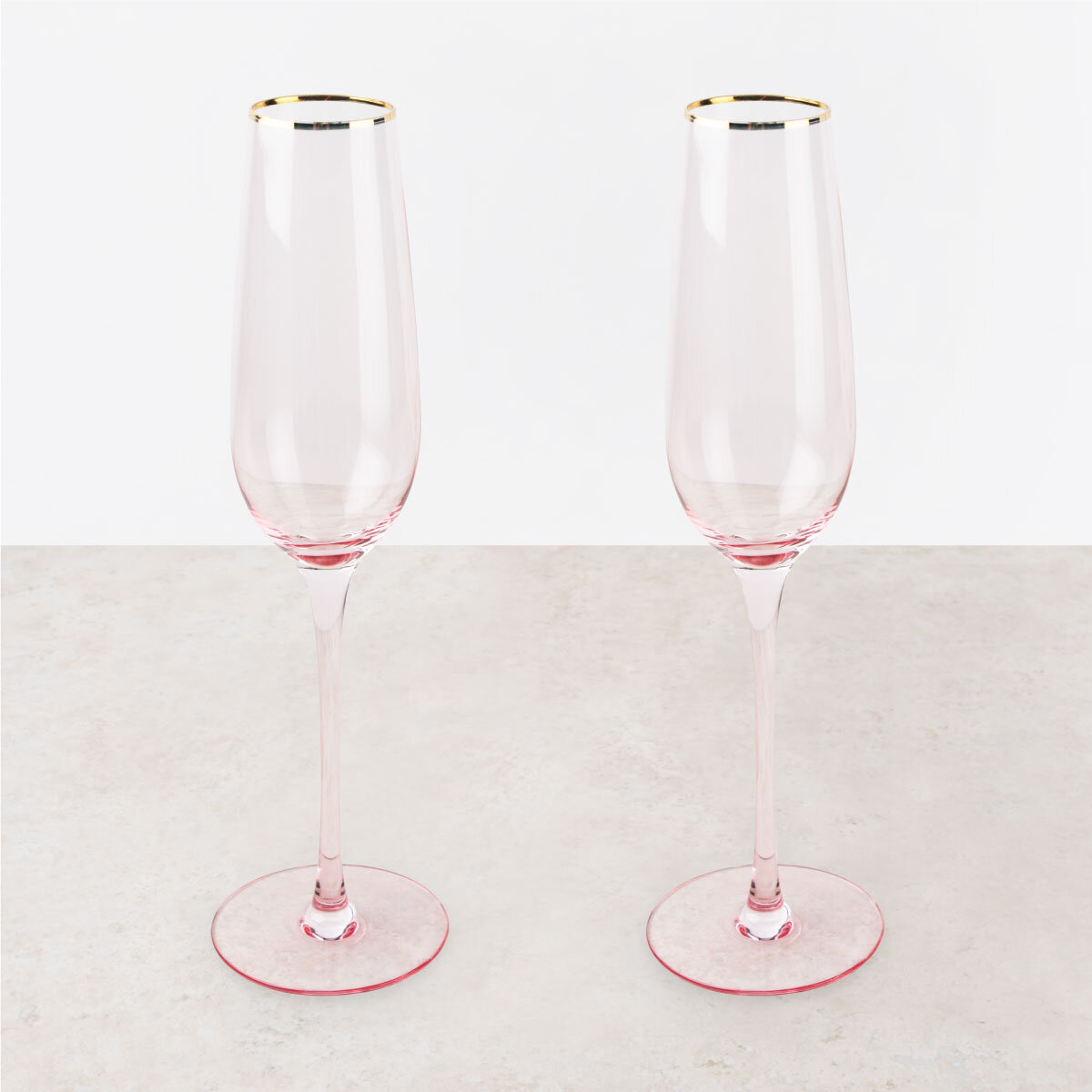 Rose Crystal Champagne Flute Set by Twine