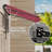 Red 10' X 8' Retractable Awning, Patio Sunshade With Manual Crank. & Water- Fabric, Aluminum Frame For Deck, Yard, Balcony. Butterscotch Moss
