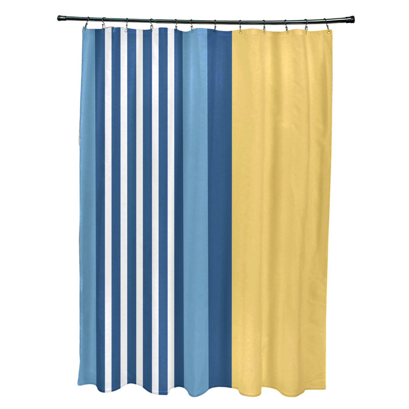 Beach Floral Single Shower Curtain, Yellow
