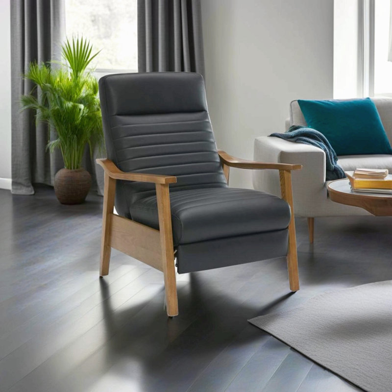 Fauteuil inclinable à accoudoirs en bois