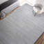 Tapis rectangulaire argenté en soie noué à la main-91674394