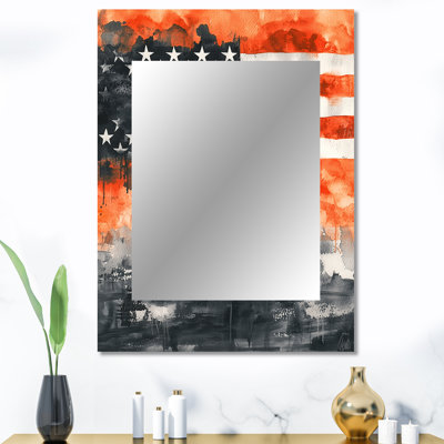 American Flag Patriot Memories I - miroir mural décoratif, miroir traditionnel, impression sur métal