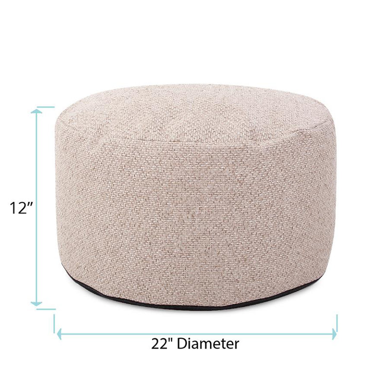 Upholstered Pouf, Panama Sand Polyester