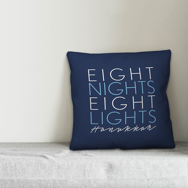 Coussin huit nuits 8 lumières , 18 po x 18 po, Housse de coussin seulement - sans coussin