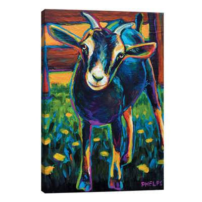 Black Goat 1 Piece Wrapped Canvas Painting