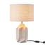 Lampe de table 20,5 "en céramique texturée avec abat-jour en lin - Éclairage de chevet et décoratif moderne