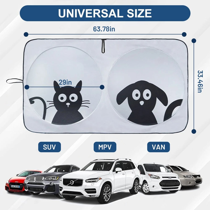 Pare-brise de voiture | Bloque la chaleur à 99% et garde l'intérieur frais | Universal convient aux voitures, VUS et camions | Écran solaire pour automobile, visière et accessoires de voiture pour l'été