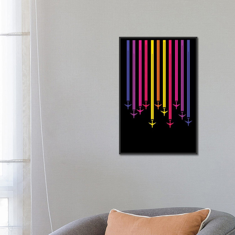 « vibrant », impression sur toile, H 26 po x l 18 po x P 1,5 po, Toile avec cadre noir, Pas de tapis