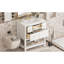 Armoire de salle de bain moderne 30 po - lavabo en céramique, bois massif, 5 tiroirs, meuble-lavabo blanc avec cadre en bois-1945821515-1945821516