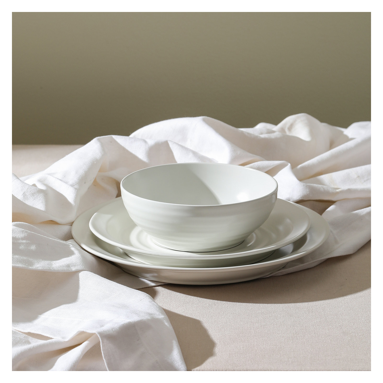 Stone Lain Orbit 4-Piece Dinner Plate Set Stoneware, White