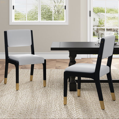 Dining Chairs Set Of 2, Modern Farmhouse Accent Chairs With Legs And Padded Seat, Modern Kitchen & Dining Chairs Side Chairs For Dining Room by One Allium Way
