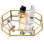 Miroir plateau de coiffeuse en verre - or orné de maquillage rétro octogonale commode à bijoux organisateur de bibelot pour le rangement de la salle de bain