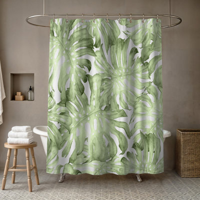 Rideau de douche simple à motif floral coréen