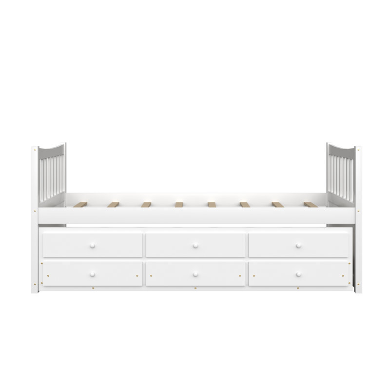 Lit plateforme avec rangement Gelen, Blanc
