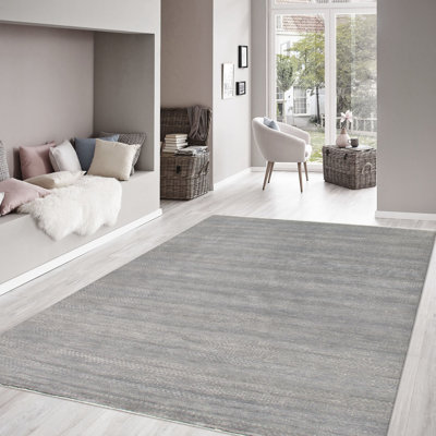 Hand-Knotted Wool/Silk Area Rug