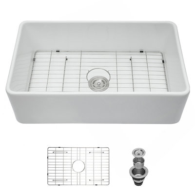 33 Inch Apron Front Ceramic Farmhouse Sink With Single Bowl