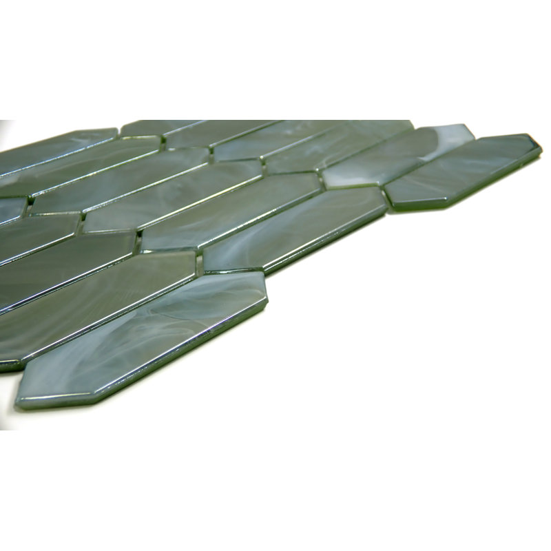 Splash™ Tan 10" x 14" Glass Honeycomb Mosaic Tile, Moss