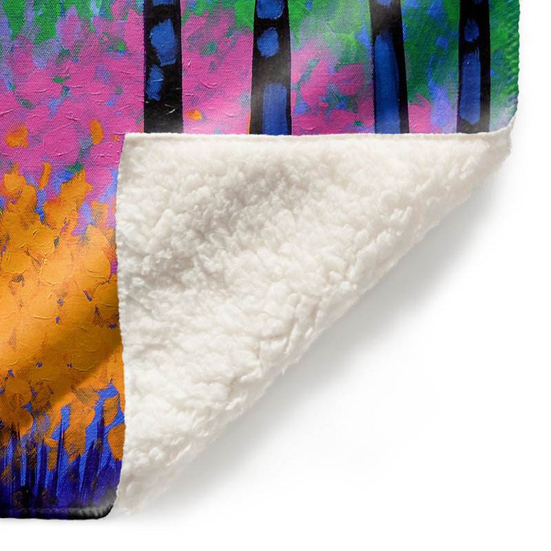 Couverture à sherpa 7 arbres doux, l 51 po x L 60 po
