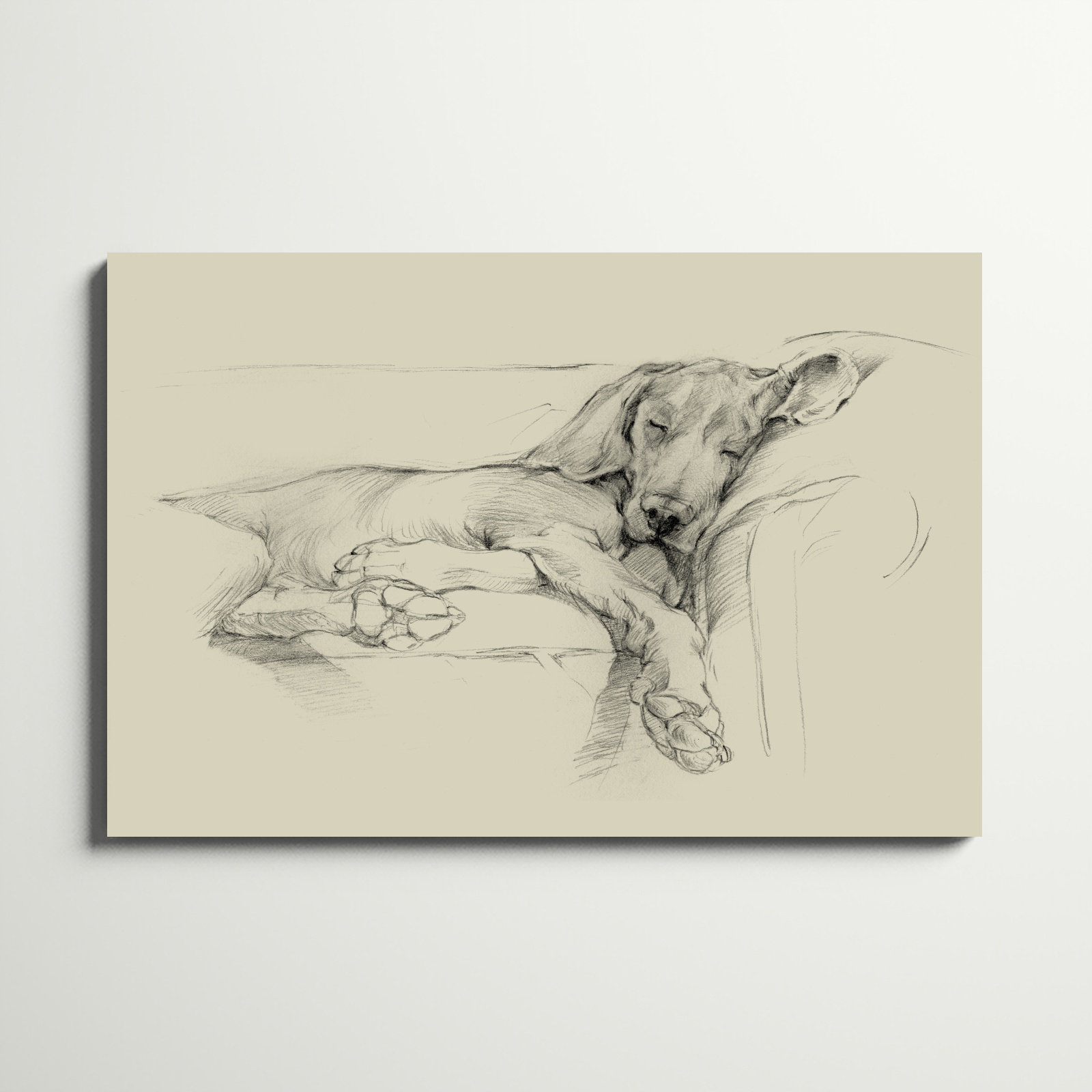 Pug Drawing Art Print Artist Ethan Harper. Cute Gifts for Dog