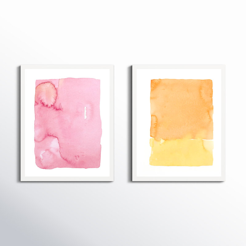 "Lucio Orange Splash" par Jacques Pilon - impression sur papier encadrée 2 pièces, Bois blanc, H 30 po x l 24 po